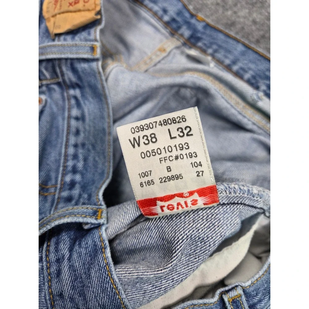 Vintage Levi's 501 Original Fit Jeans Mens 38x32 Blue Light Wash Straight Leg